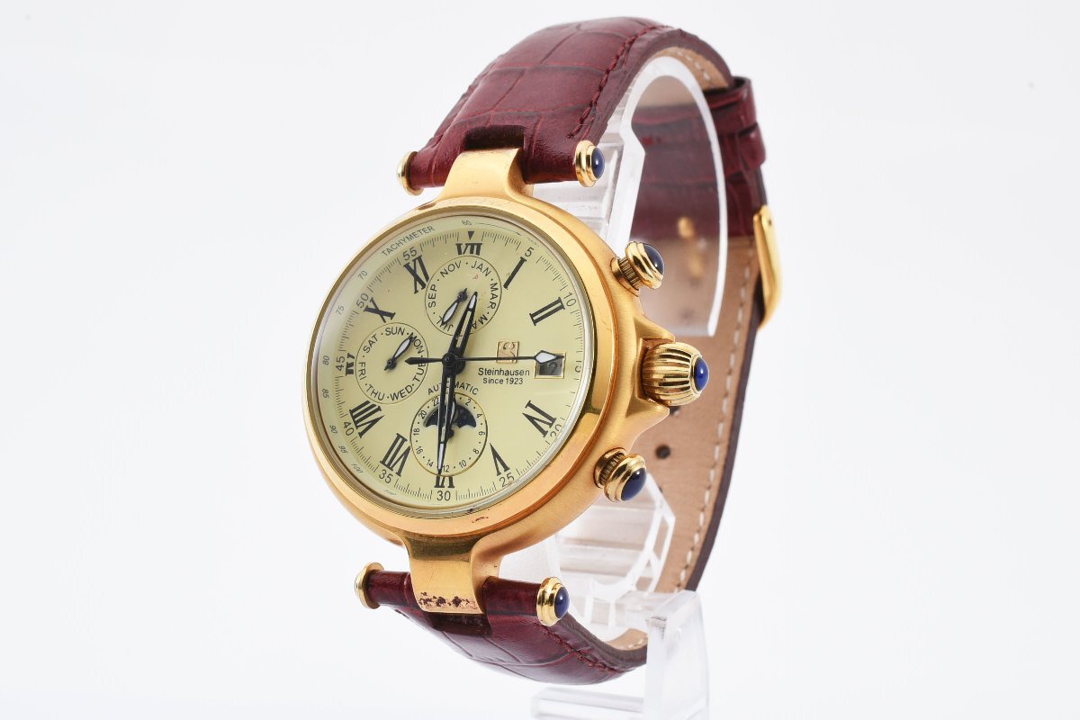 ステインハウゼン ラウンド トリプルカレンダー 裏スケ TW391G-12-0124 自動巻き メンズ 腕時計 Steinhausenの画像2