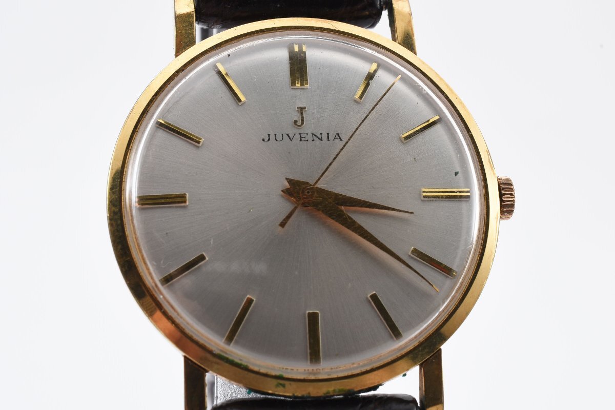 ジュベニア 14K NCJ-6 ラウンド ゴールド 手巻き メンズ 腕時計 JUVENIA