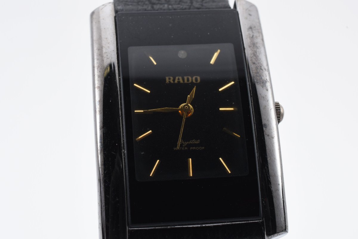 ラドー 石付き スクエア ブラックフェイス クオーツ メンズ 腕時計 RADO_画像1