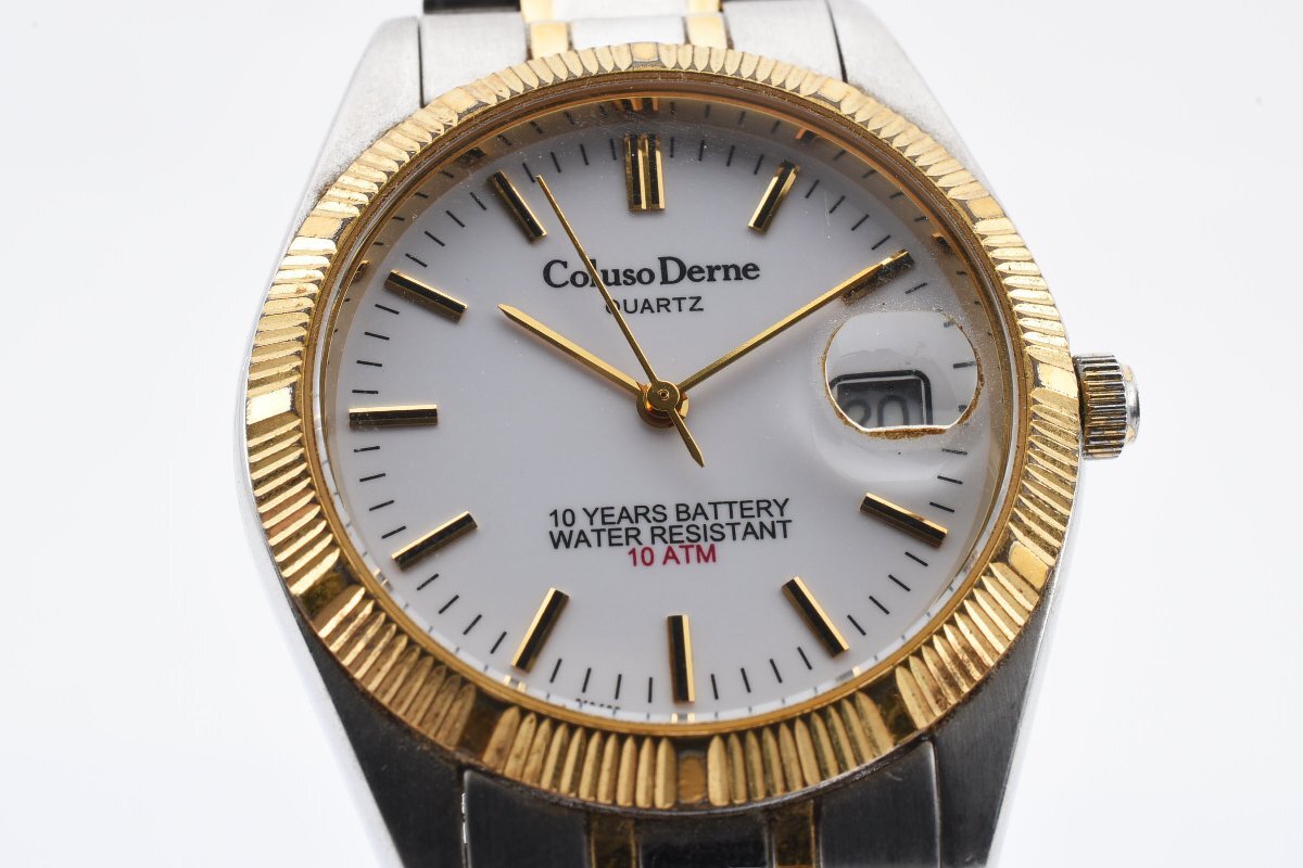 コルソデルーネ デイト ラウンド クオーツ メンズ 腕時計 Coluso Derneの画像1