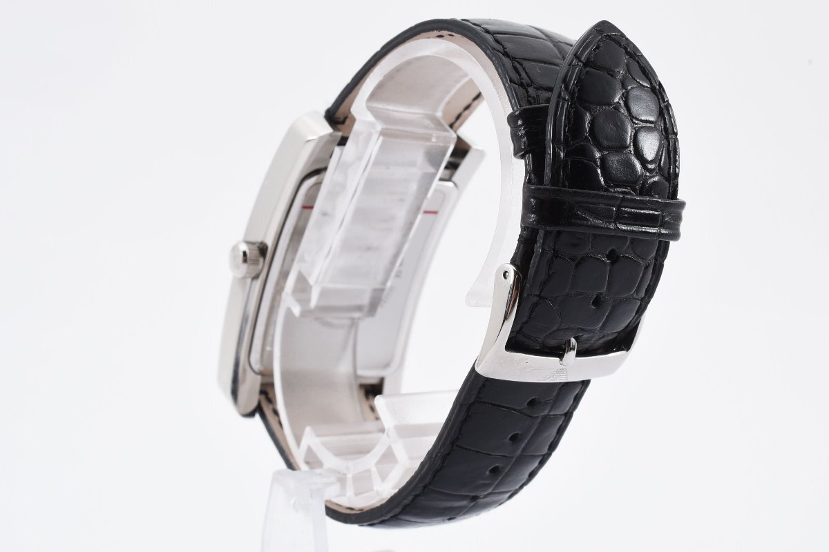 美品 エンポリオアルマーニ AR-0143 スクエア シルバー クォーツ メンズ 腕時計 EMPORIO ARMANIの画像8