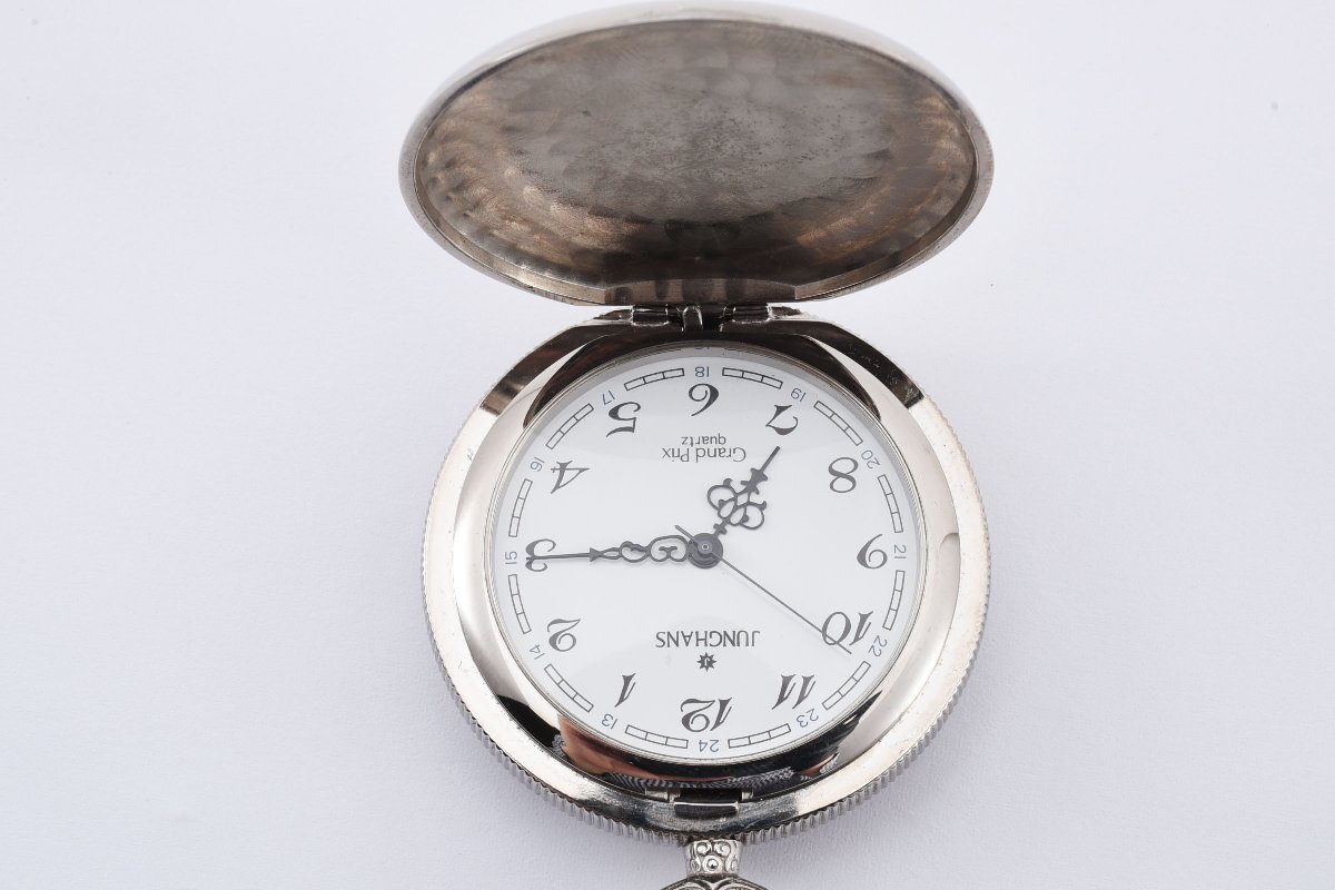 ユンハンス 懐中時計 グランプリ ラウンド 白文字盤 クオーツ メンズ 腕時計 JUNGHANSの画像3