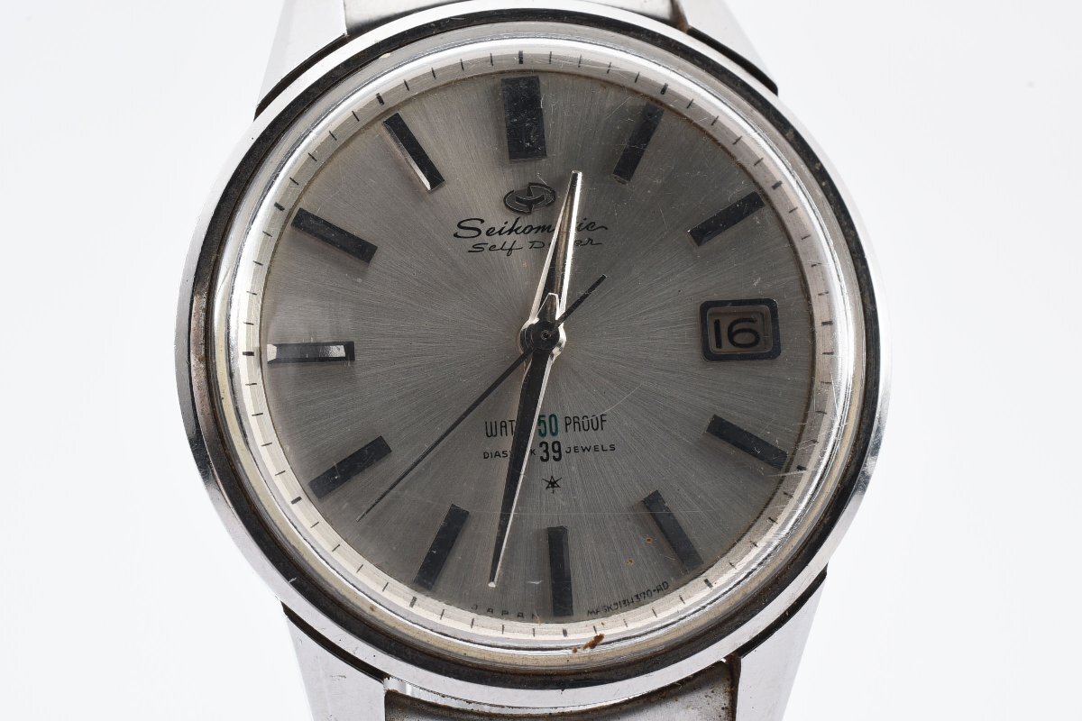 稼働品 セイコー セイコーマティック セルフデーター デイト ラウンド 113085 自動巻き メンズ 腕時計 SEIKOの画像1