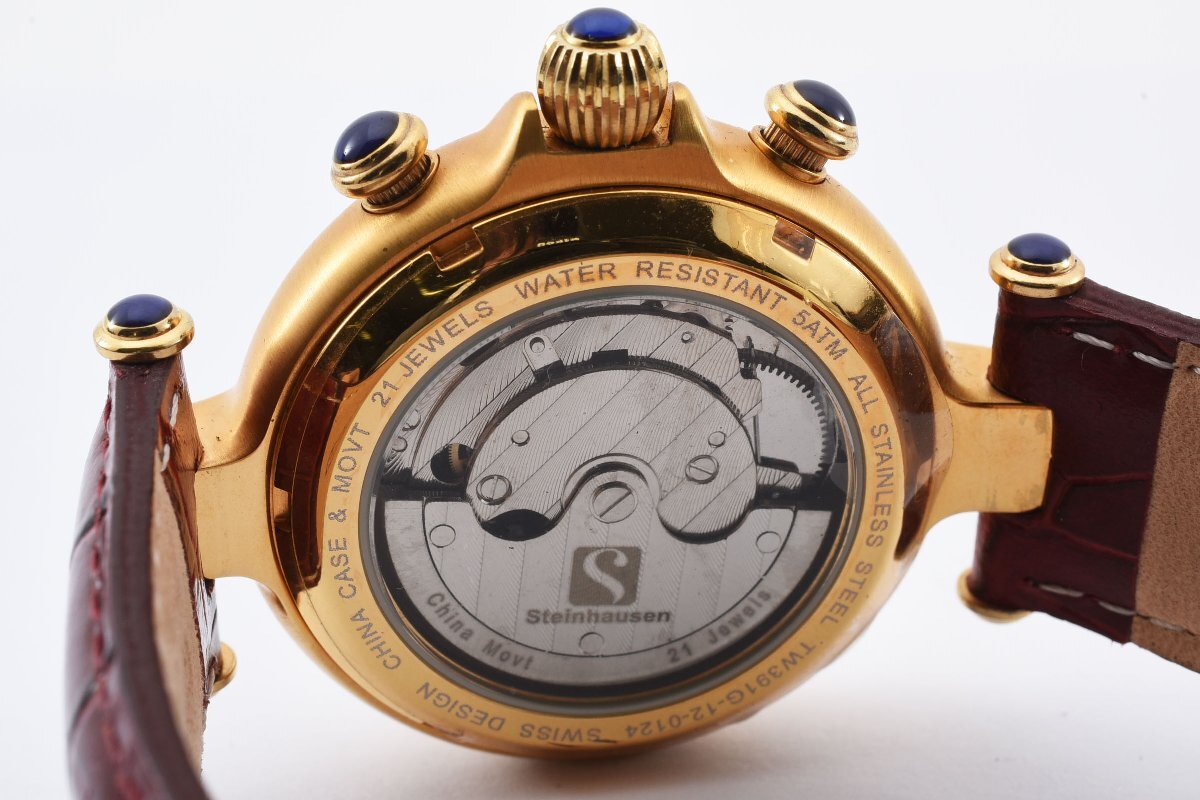 ステインハウゼン ラウンド トリプルカレンダー 裏スケ TW391G-12-0124 自動巻き メンズ 腕時計 Steinhausenの画像5