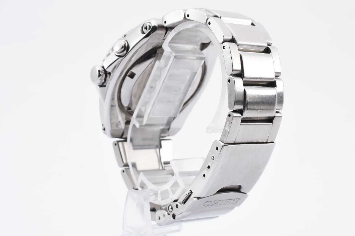 稼働品 セイコー キネティック 5M62-0BL0 デイト ラウンド シルバー クォーツ メンズ 腕時計 SEIKO_画像8