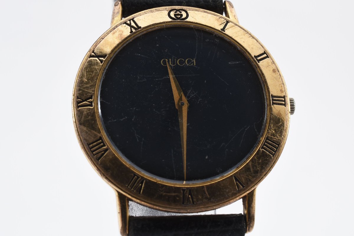 グッチ 3000.2.Ｍ ラウンド ゴールド クォーツ メンズ 腕時計 GUCCI_画像1