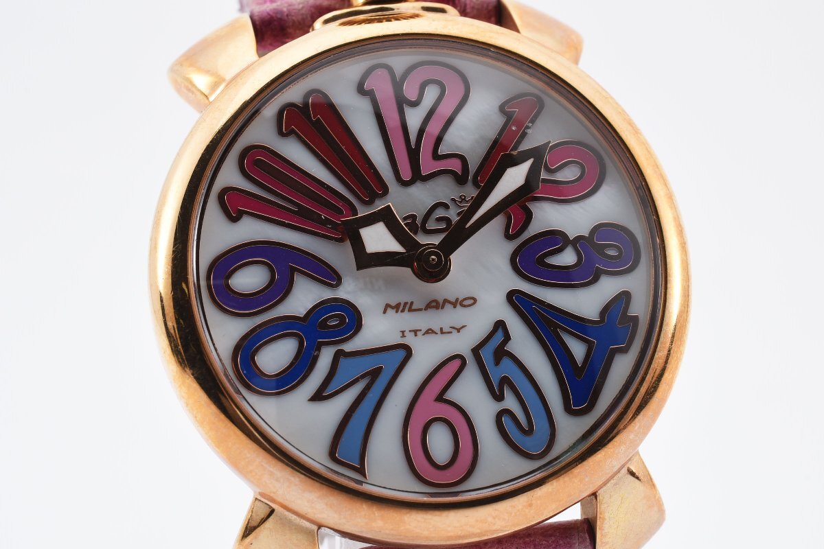 ガガミラノ マヌアーレ40 ラウンド ゴールド クォーツ メンズ 腕時計 GAGA MILANOの画像1