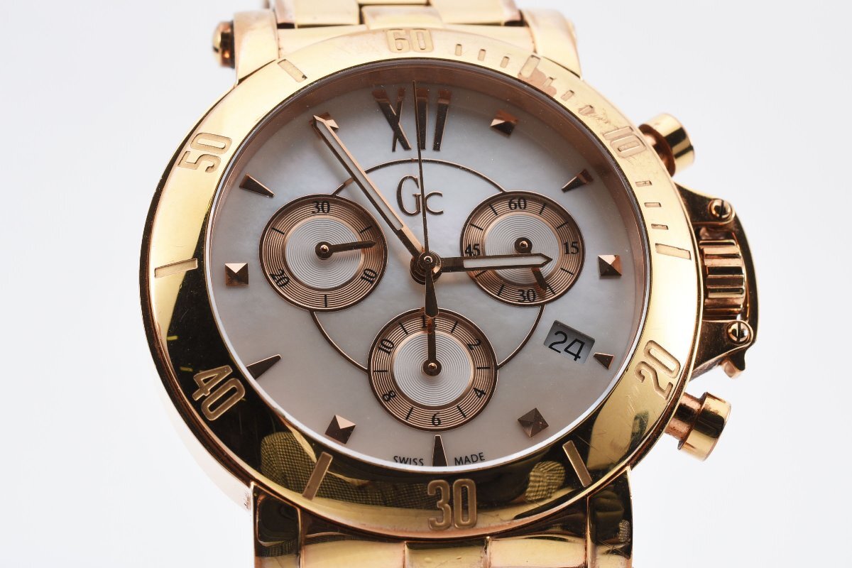 ゲス コレクション クロノグラフ デイト ゴールド クォーツ メンズ 腕時計 GUESS_画像1