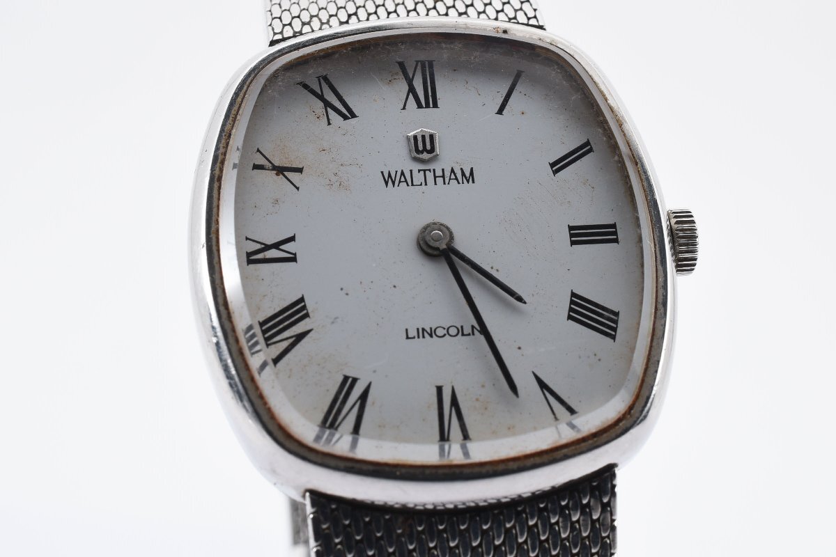 ウォルサム リンカーン P4G0050 スクエア シルバー 手巻き メンズ 腕時計 WALTHAM_画像1