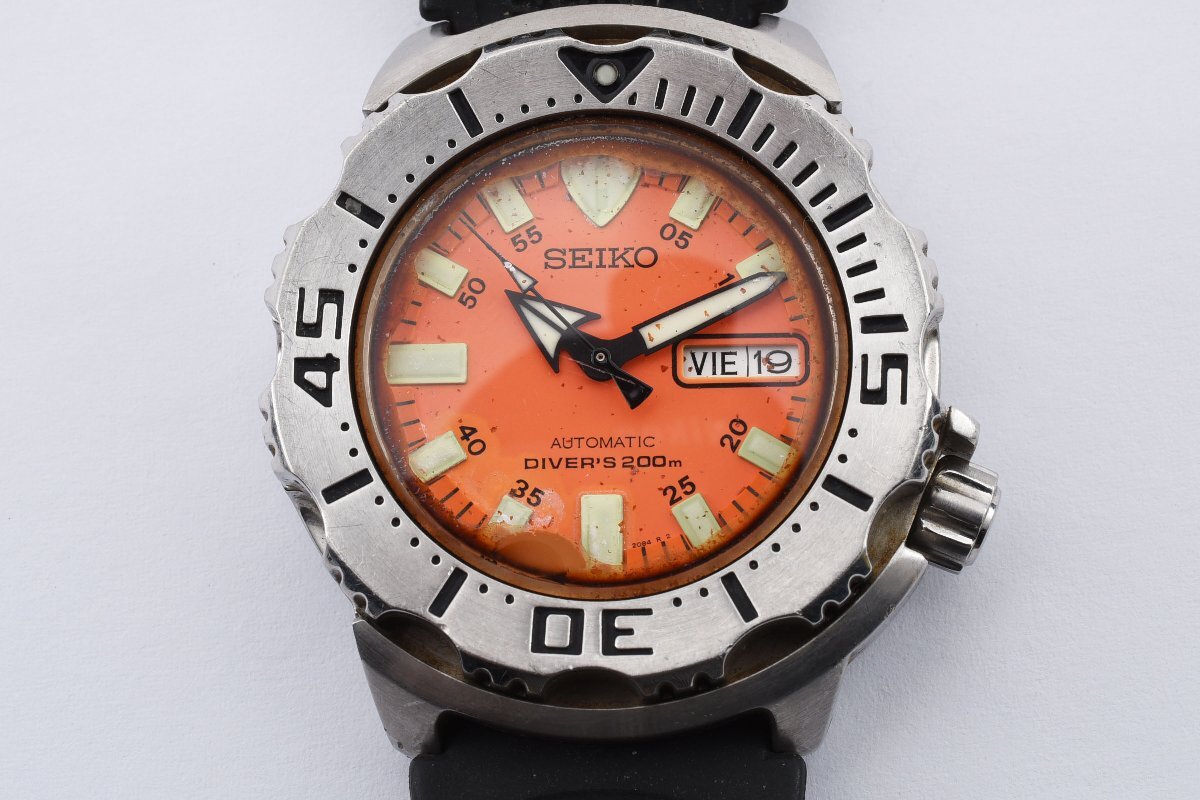 セイコー オレンジモンスター ダイバーズ 7S26-0350 デイデイト ラウンド シルバー 自動巻き メンズ 腕時計 SEIKO_画像1