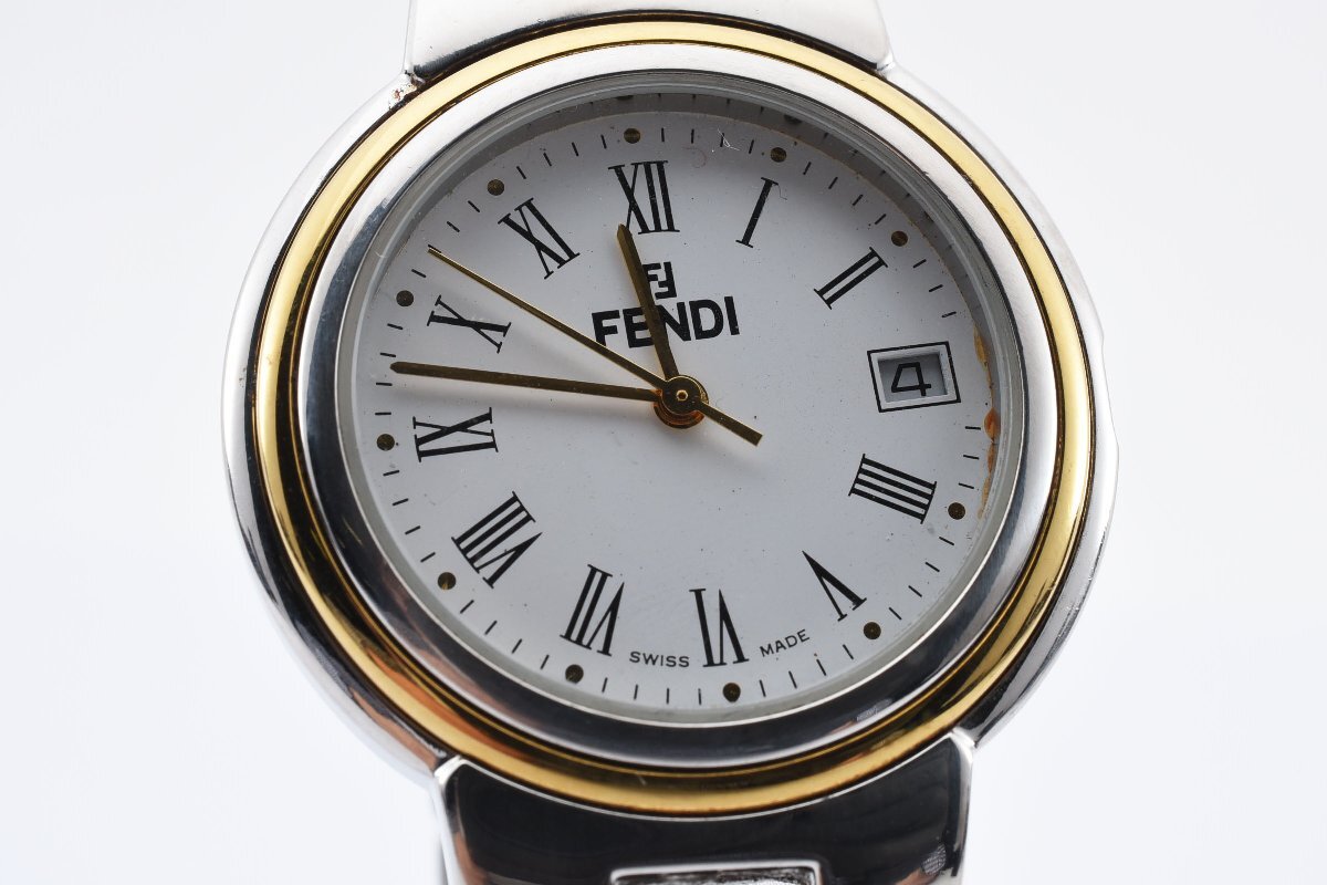 フェンディ 001-0393 ラウンド コンビ クォーツ メンズ 腕時計 FENDI_画像1