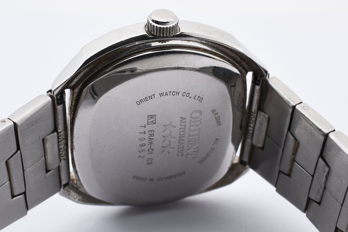 オリエントスター ERAH-C1 CS デイト スクエア シルバー クォーツ メンズ 腕時計 ORIENTの画像5