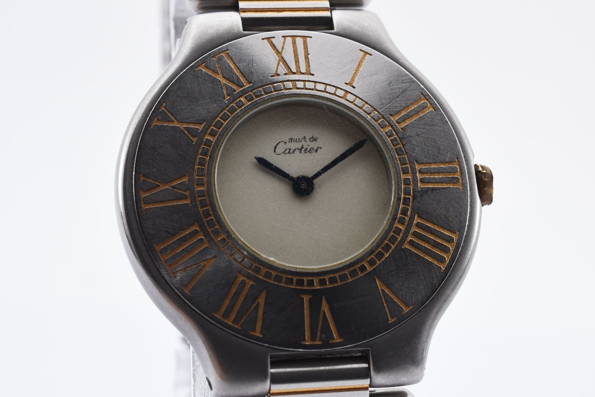 カルティエ マスト21 ラウンド コンビ クォーツ レディース 腕時計 Cartierの画像1