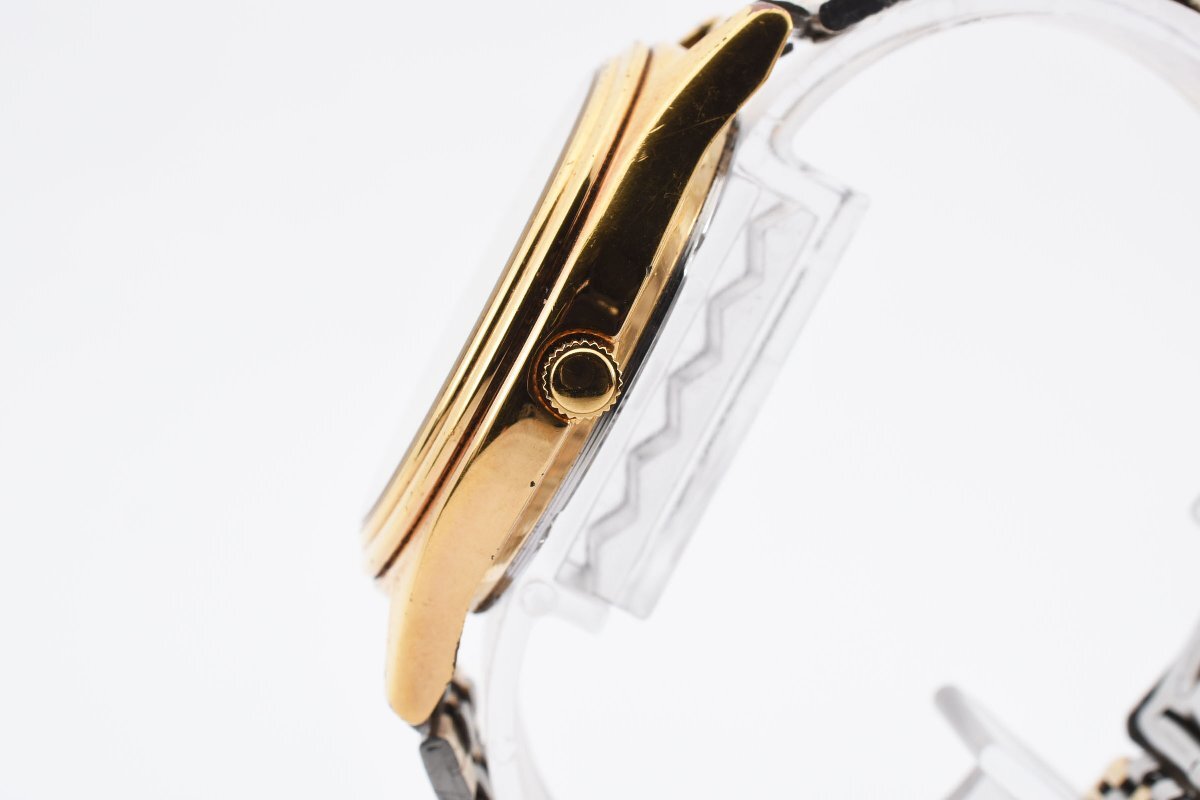 セイコー スプリット 7N42-8120 デイト ラウンド ゴールド クォーツ メンズ 腕時計 SEIKOの画像4