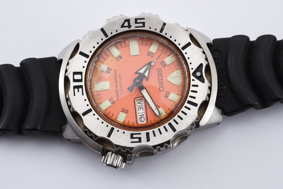 セイコー オレンジモンスター ダイバーズ 7S26-0350 デイデイト ラウンド シルバー 自動巻き メンズ 腕時計 SEIKO_画像2