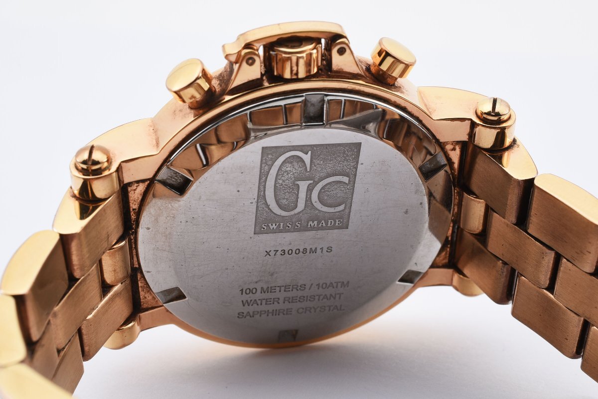 ゲス コレクション クロノグラフ デイト ゴールド クォーツ メンズ 腕時計 GUESS_画像5