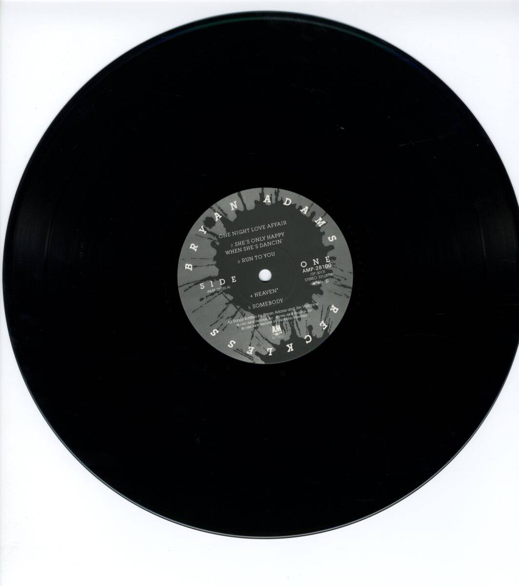 LP 美盤 ブライアン・アダムス レックレス BRYAN ADAMS / RECKLESS【Y-1052】の画像4