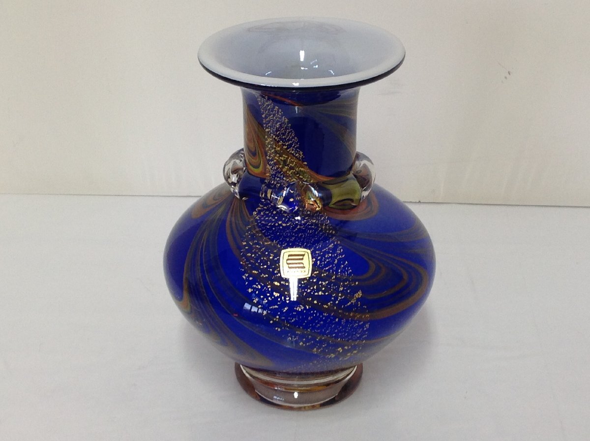 【未使用】KAMEI GLASS OSAKA カメイガラス 花瓶 花器 マーブル_画像1
