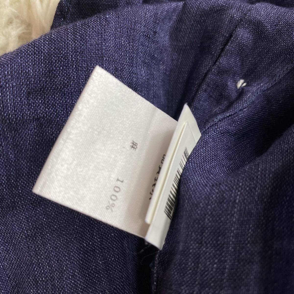  gentleman. .. finest quality. texture (fabric) [BARBA/ bar ba] short sleeves shirt S tops men's navy spring summer thing flax linen100% Italy made white button feeling of luxury 