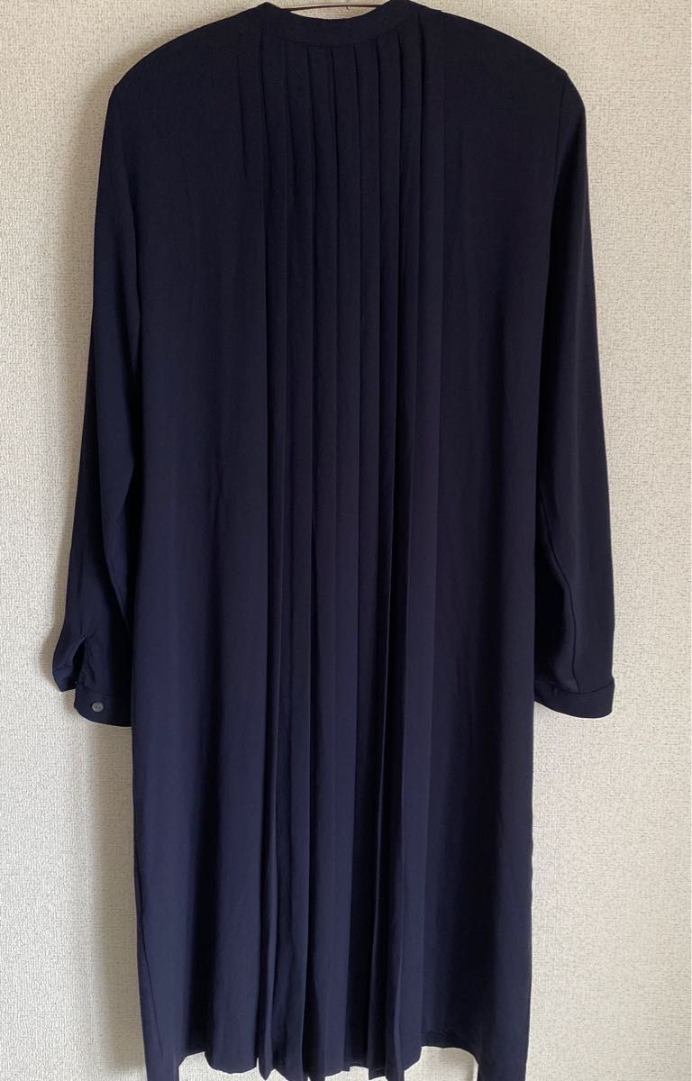 ワンピース 長袖 ネイビー 紺 ユニクロ ジョーゼット シフォン ワンピース 長袖 ネイビー 紺 ユニクロ ジョーゼット シフォン