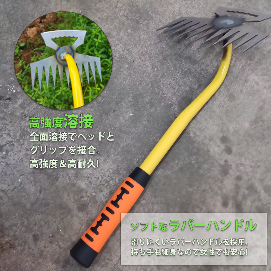 草取り 道具 根こそぎ 草取り器 便利 グッズ 草抜き くわ 芝生 庭 雑草抜き 道具 雑草取り器具 片手鍬 LB-329 区分60Y_画像3