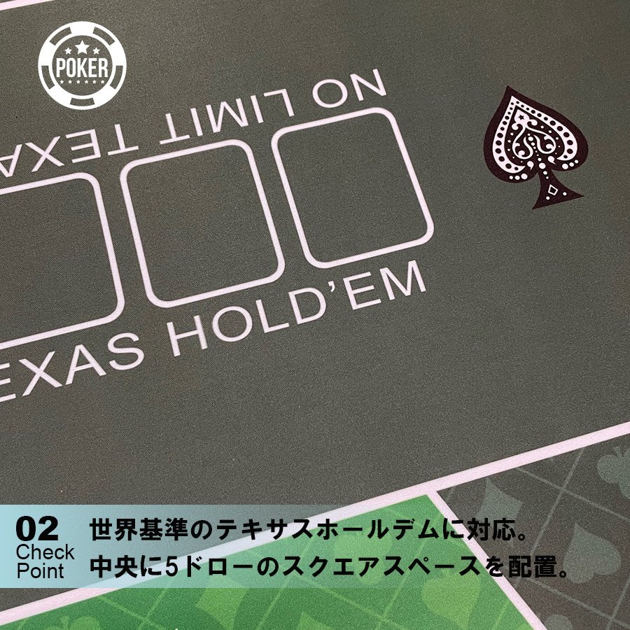 ポーカーマット 【ブルー】 プレイマット ゲームマット 収納袋付き 120×60cm 持ち運び カードゲーム 本格的 ポーカー 区分60S NP-005-BL_画像4