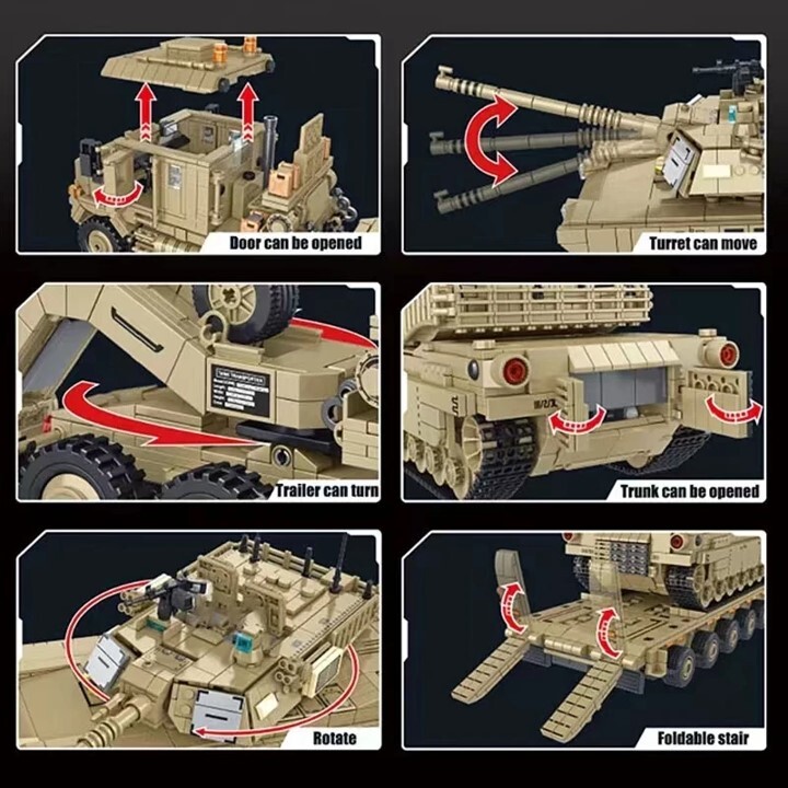 【国内発送＆送料込】箱なし LEGO レゴ ブロック互換 M1070戦車運搬車 M1エイブラムス戦車_画像3