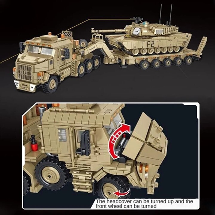 【国内発送・送料込み】箱なし LEGO レゴ ブロック互換 M1070戦車運搬車 M1エイブラムス戦車_画像4