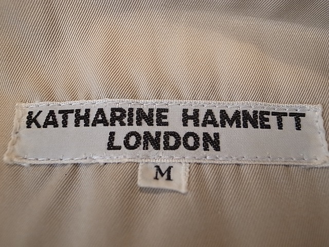 KATHARINE HAMNETT LONDON キャサリンハムネット ロンドン コットン ベージュ ３釦 テーラード ジャケット ブレザー サイズ M_画像7