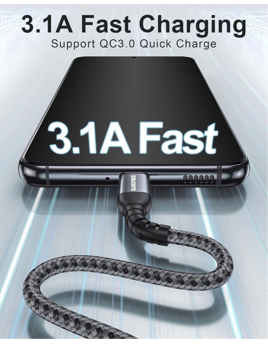  USB Type C ケーブル【3本1M+1M+2M】タイプc 3.1A 急速充電 QC3.0 対応iPhone15充電ケーブル