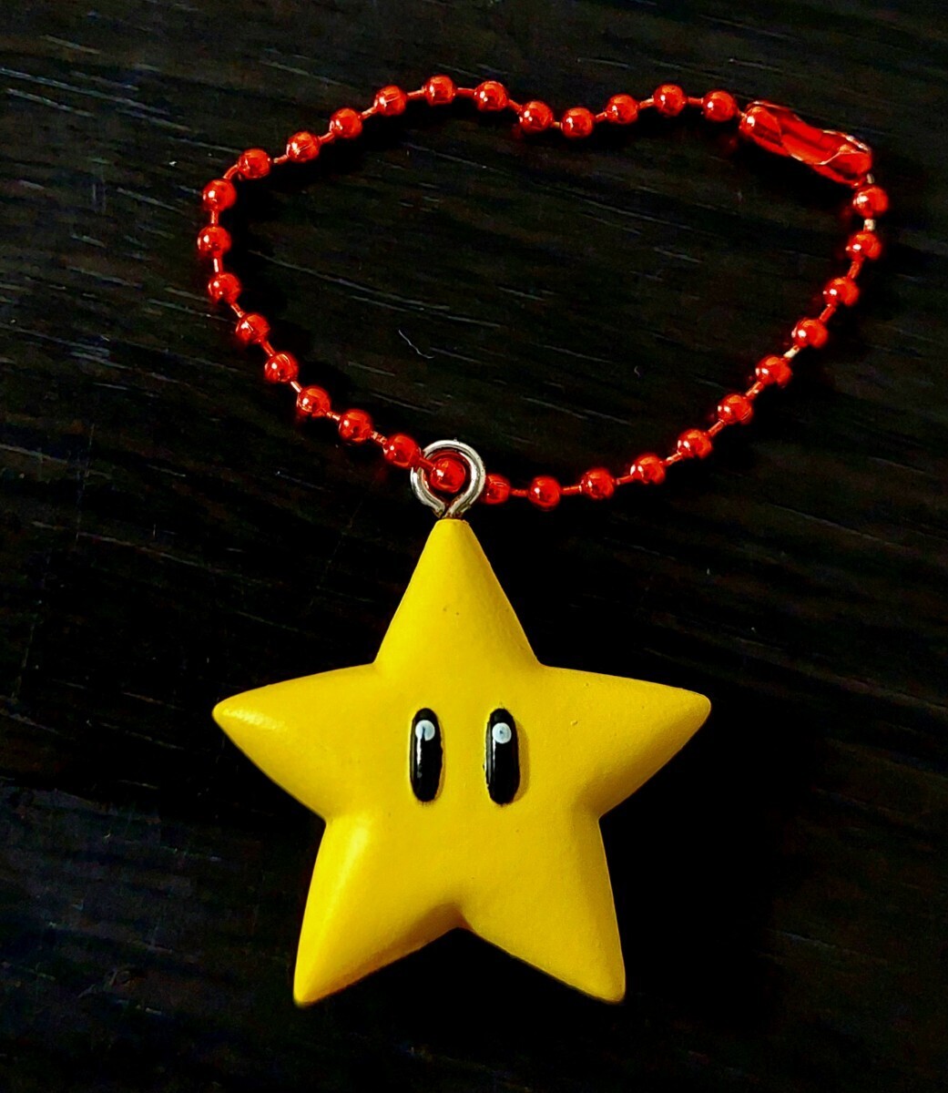  стоимость доставки 200 иен ~* редкий! нет . товары! nintendo super Mario серии [ Star ] эмблема фигурка мяч цепь Famicom ga коричневый Shokugan 