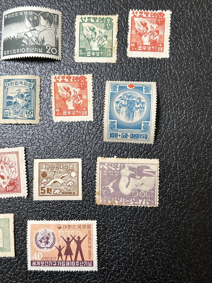 韓国・北朝鮮切手 未使用・使用済み 51枚 ヒンジ跡ありの画像4