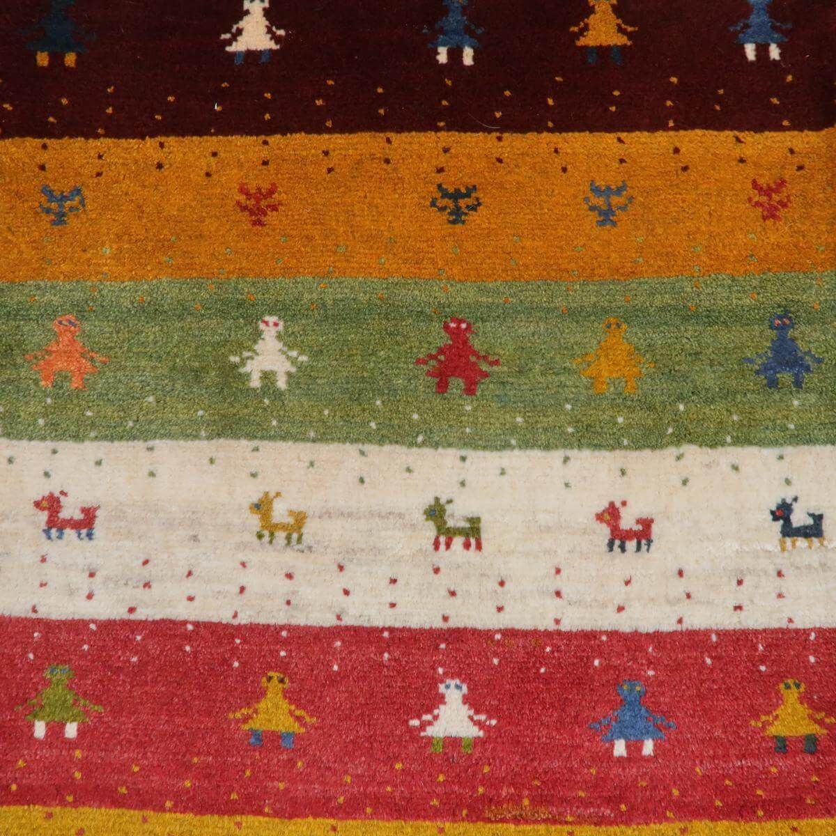 ギャッベ/ラティーフ 120×84cm イラン産 手織り リビング ギャッベ/ラティーフ 120×84cm イラン産 手織り リビング