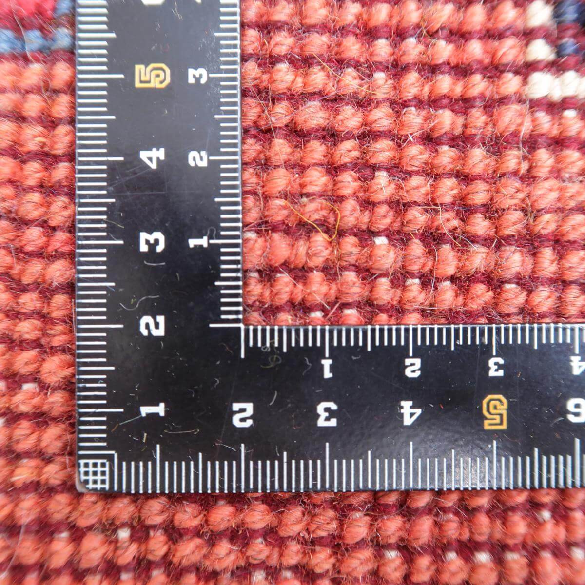 ギャッベ／ラティーフ 124×81cm イラン産 手織り リビング ウール ラグ ラグマット（BS-11412）_画像8