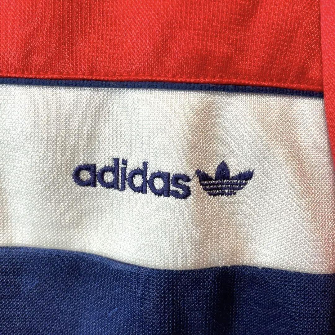 超希少/アーカイブ/70s80s/西ドイツ製/デサント/adidas アディダス トラックジャケット ジャージ 6号 L-XLサイズ メンズ 赤白紺 源流