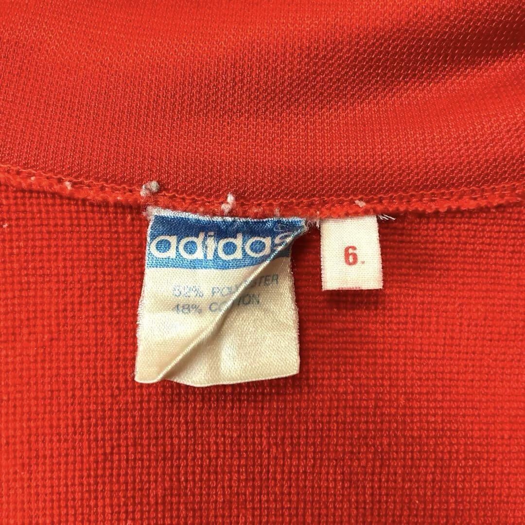 超希少/アーカイブ/70s80s/西ドイツ製/デサント/adidas アディダス トラックジャケット ジャージ 6号 L-XLサイズ メンズ 赤白紺 源流