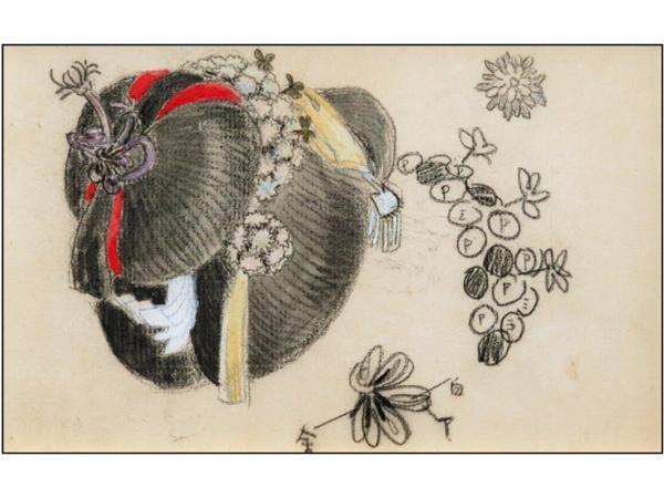 【GINZA絵画館】日本画巨匠・福田平八郎 サムホール「かつら」師・首藤雨郊旧蔵・１点ものの画像2