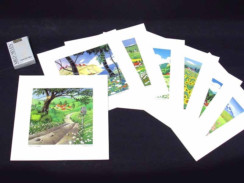 【GINZA絵画館】イシヤマ・マリオ　版画「谷間の村へ」ほかシート７種セット・楽しめます！_画像3