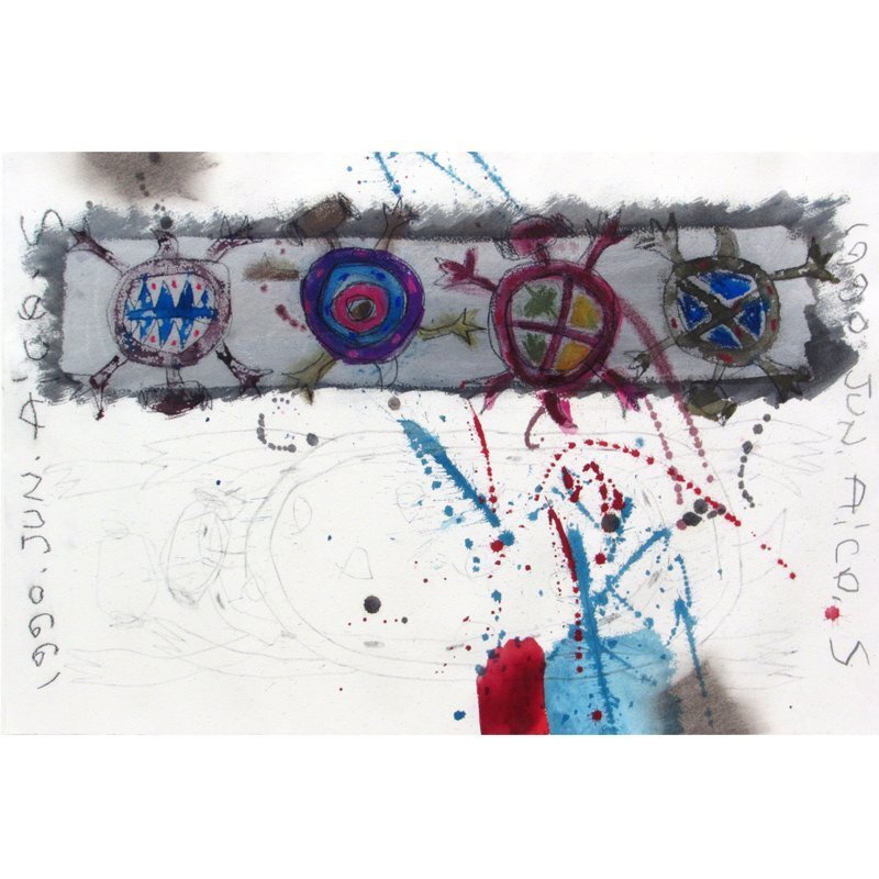 【GINZA絵画館】杉田明維子　水彩画１０号「キモチイイアサニ」１９９０年作・抽象・とってもモダン！　K49F7U4H5N6B0C_画像2