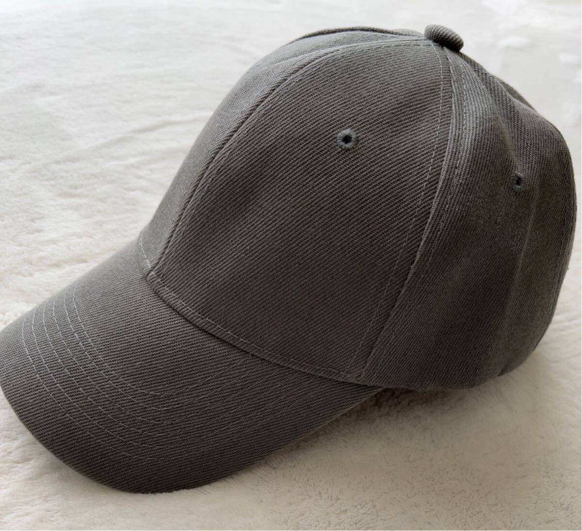 野球帽 シンプル帽子 グレー キャップ 日除け 暑さ対策 ファッションアイテム 男女兼用の画像1