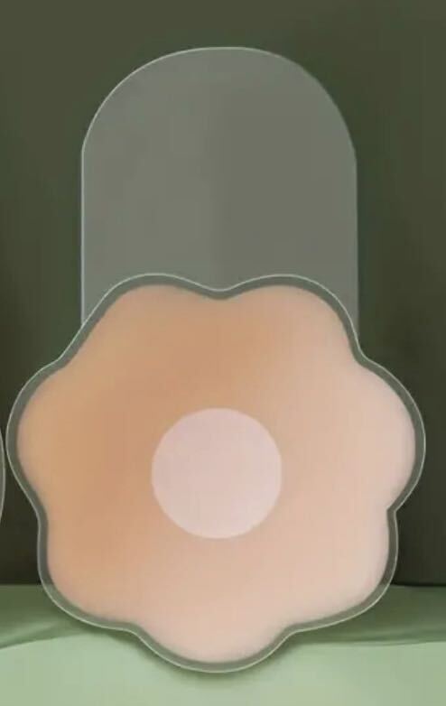 ヌーブラ リフトアップタイプ バストアップ ピンク 6.5cm 花形 再利用シリコン の画像2