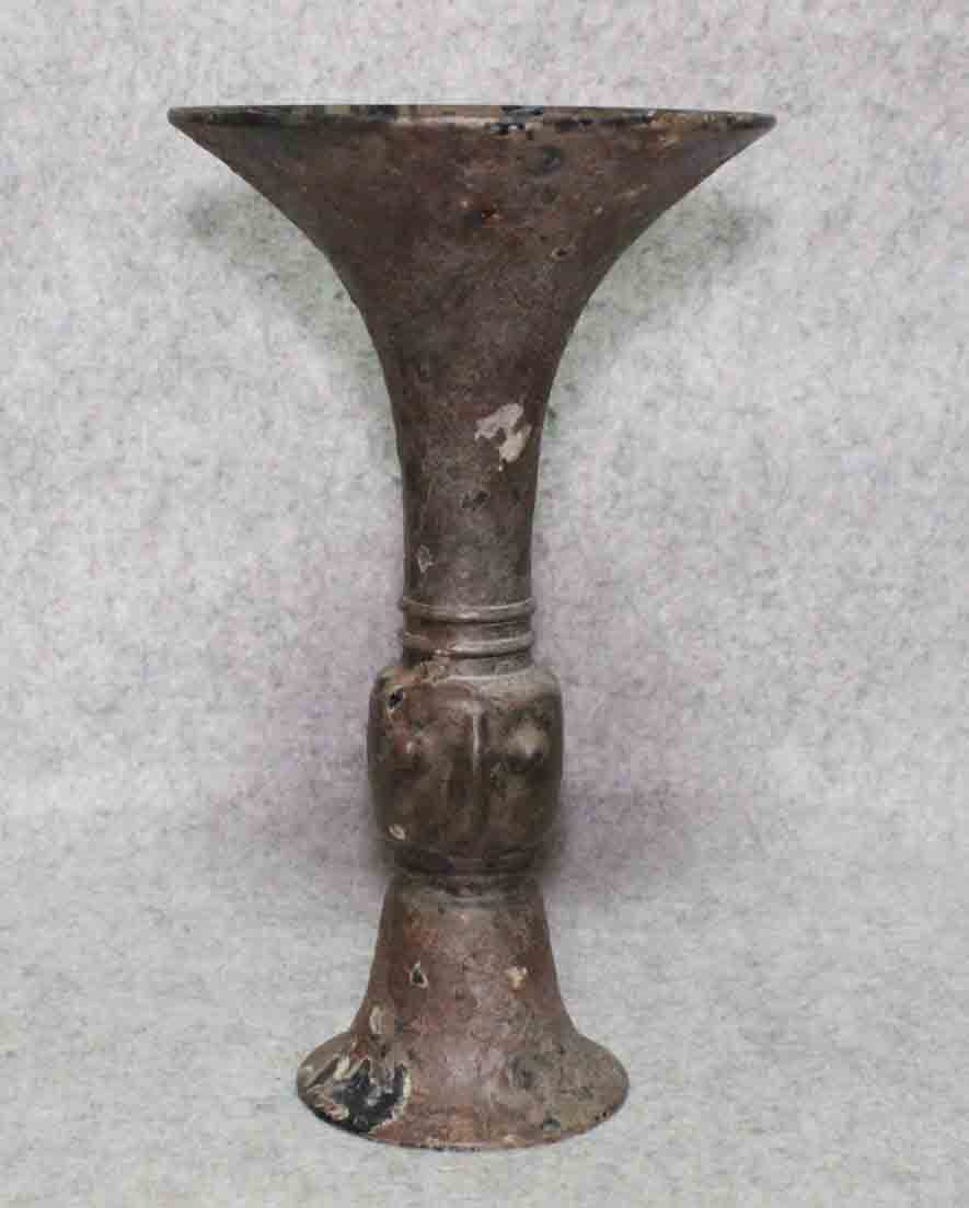 [銅花器f47]◆花瓶 ラッパ型 27cm◆花生 VASE 置物 觚 の画像6