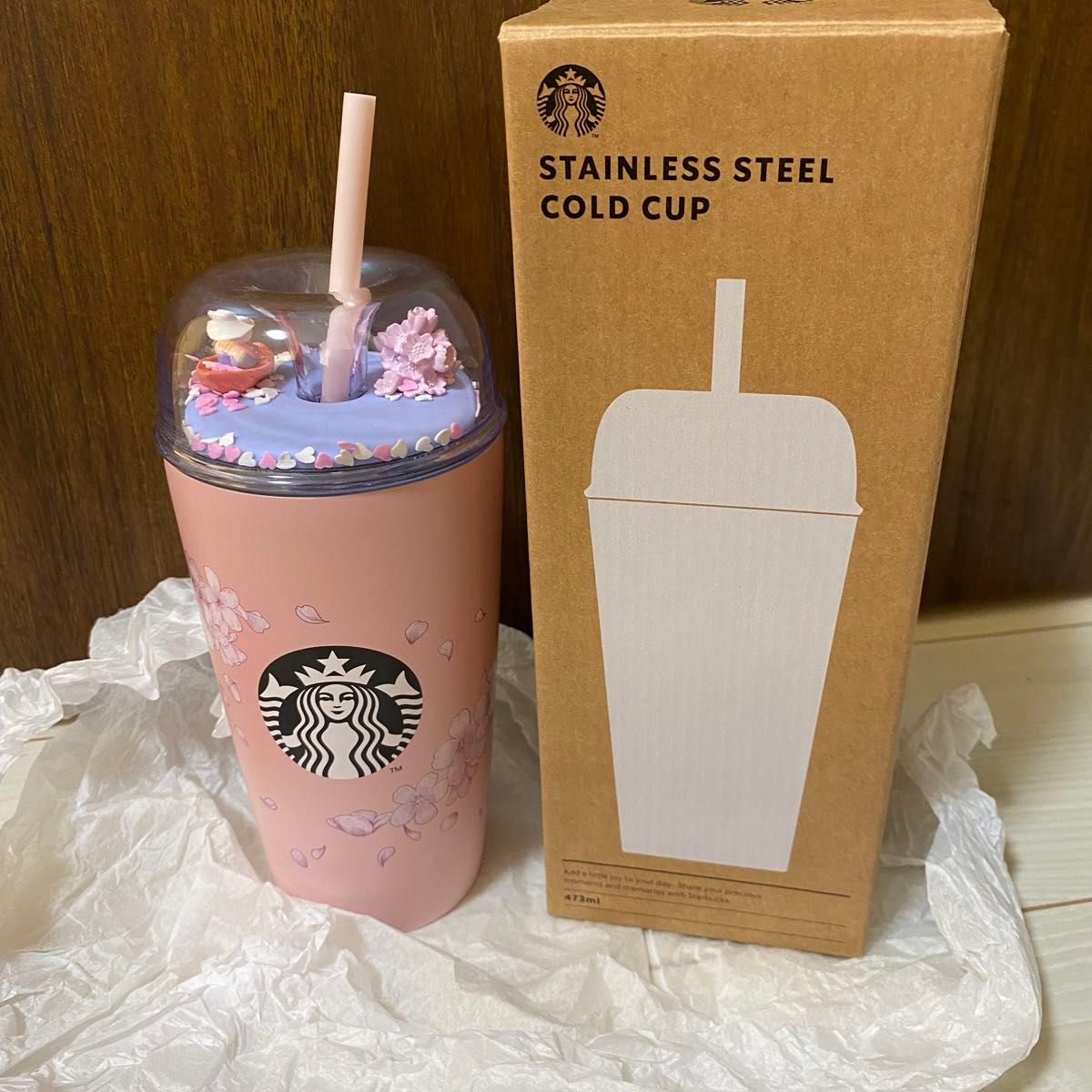 韓国　スタバ　ステンレスタンブラー　SAKURA2024 Jello Cold Cup  スターバックス　タンブラー　桜　春　　