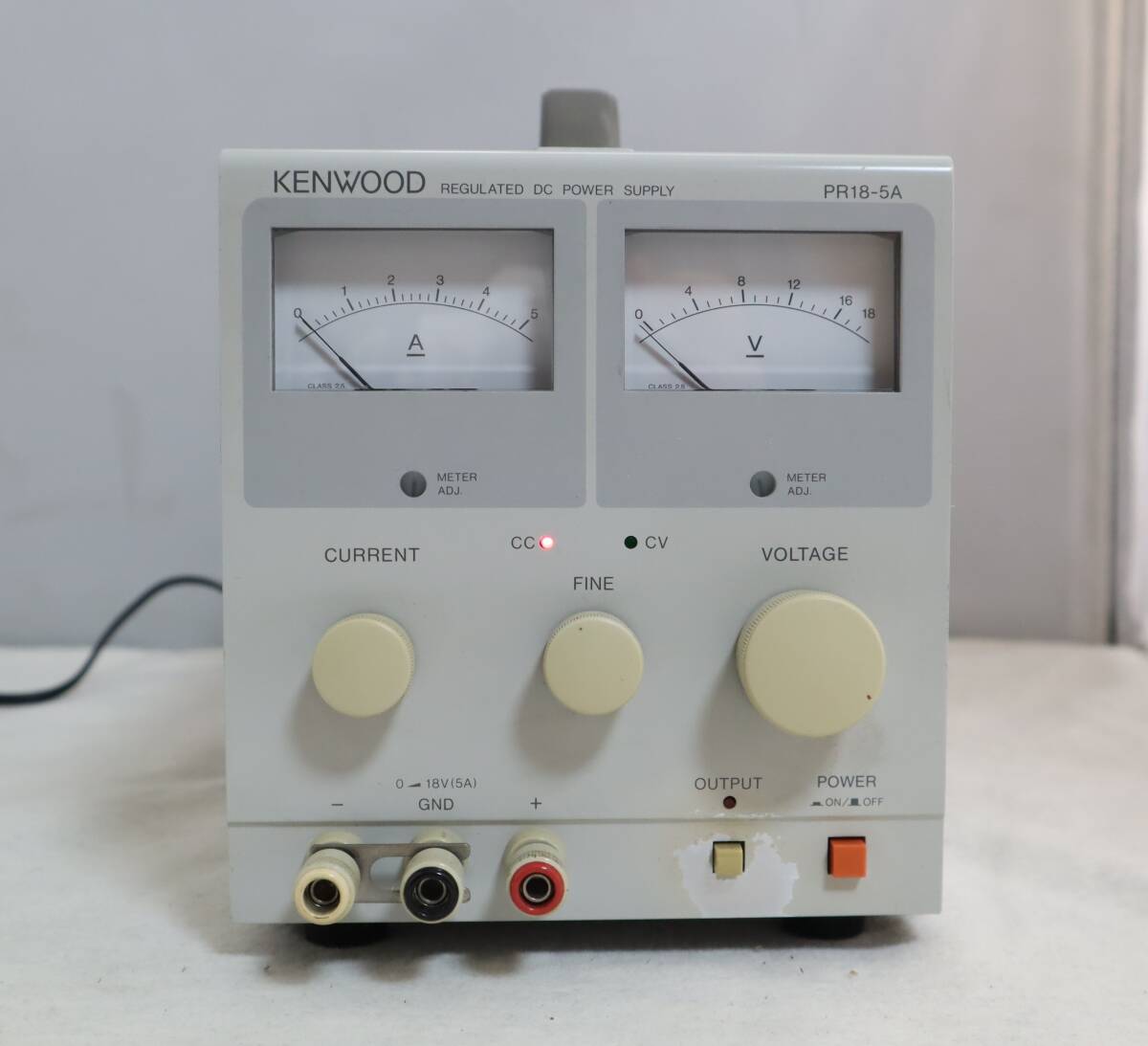 ②KENWOODケンウッド/REGULATED DC POWER SUPPLY/直流 安定化 電源/PR18-5A/グレー系◆通電確認OKの画像2