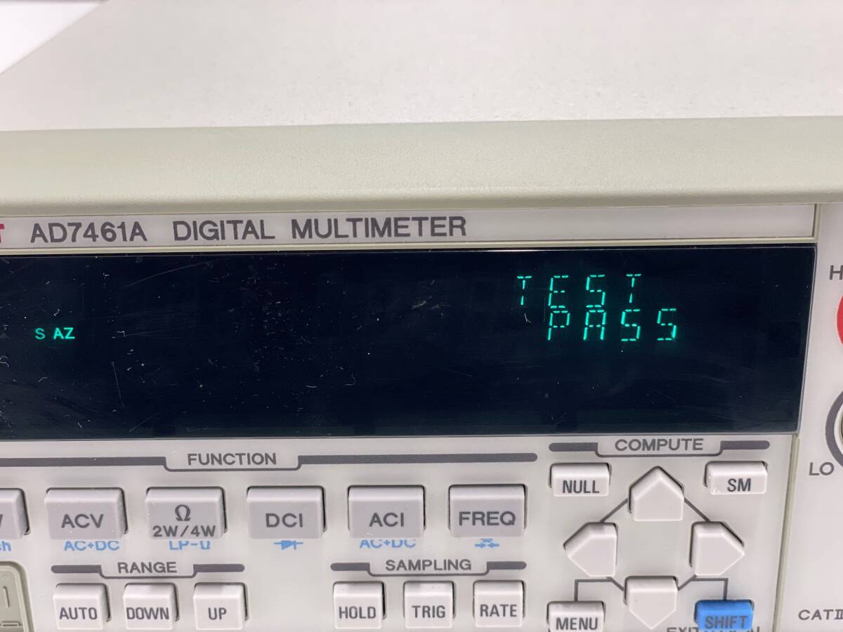 アドバンテスト/ADVANTEST AD7461A デジタルマルチメータ/Digital Multimeter_Self Test PASS 表示