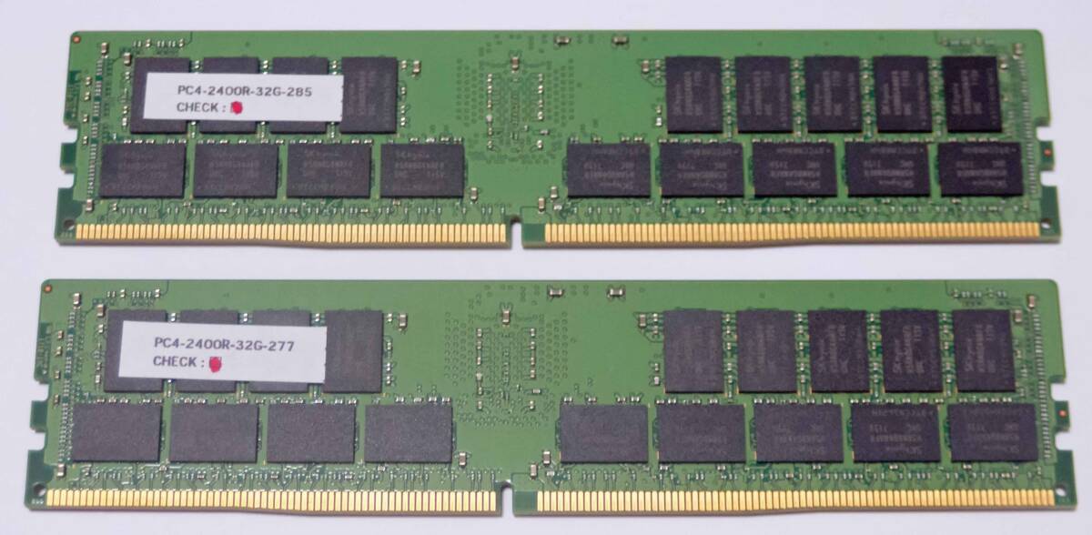 PC4-19200R DDR4 2400 ECC Registered メモリ 32GB x 2 = 64GB (Hynix / 出品数：8セット)の画像2