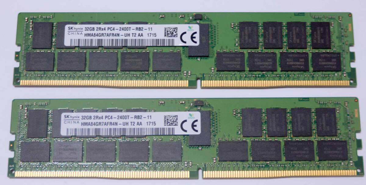 PC4-19200R DDR4 2400 ECC Registered メモリ 32GB x 2 = 64GB (Hynix / 出品数：8セット)の画像1