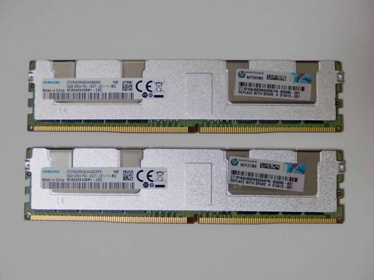 PC4-19200L DDR4 2400 ECC Load Reduced Registered メモリ LRDIMM 64GB x 2 = 128GB (Samsung / 出品数：4セット)の画像1