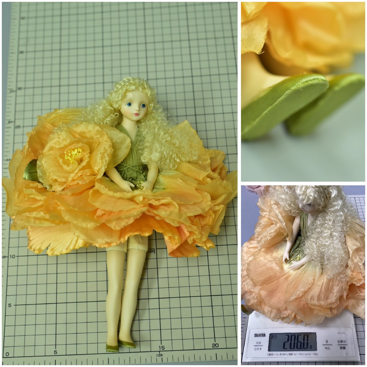 (2-4002)5 point . month ... literary creation doll ELFIN FLOWER total length 16.~27. flower .. flora star. . lavender / ceramics doll / porcelain [ green peace .]