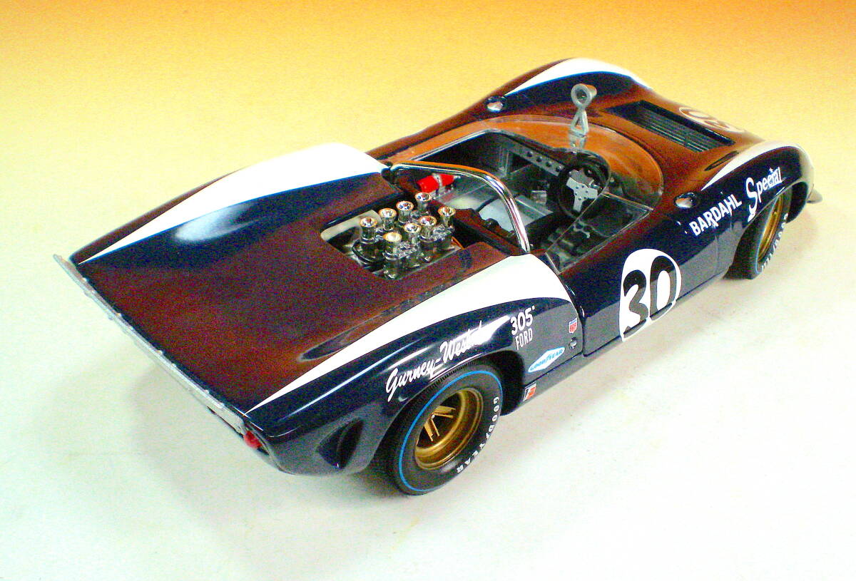 難有り GMP 1/18 LOLA T70 SPYDER #30 Dan Gurney BARDAHL Special CAN-AM 1966 ローラ ダン・ガーニー ゆうパック80サイズ送料着払いの画像2